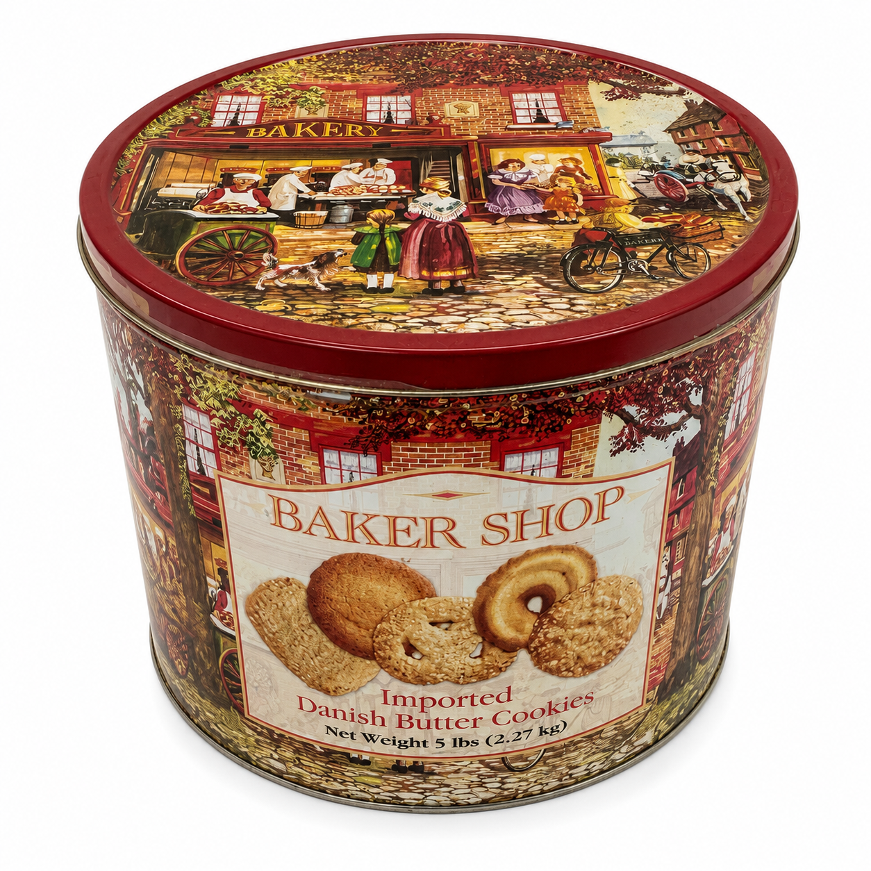 Large Vintage Bakery Shop Danish Cookie Tin