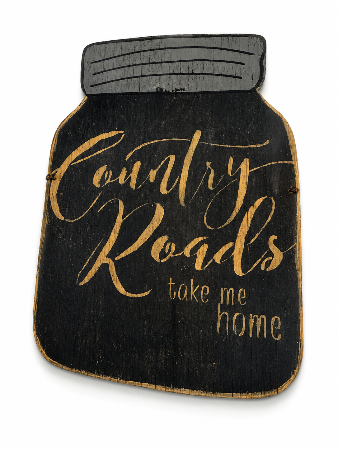 Country Roads Mason Jar Wall Sign