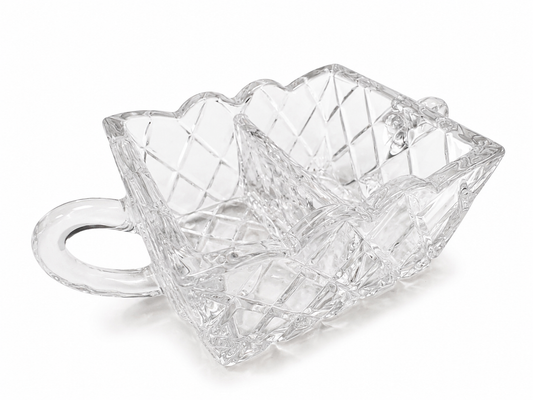 Pressed Glass Handled Candy Dish