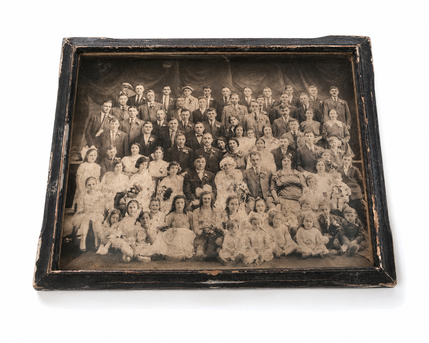 Vintage Framed Family Portrait Photograph